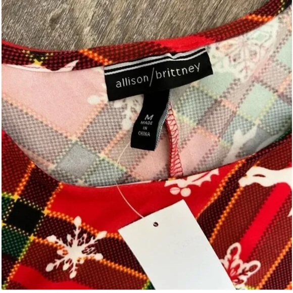 NWT! Allison Britney Women’s Red & Green Short Sleeve Christmas Dress-Size Med - Picture 6 of 11